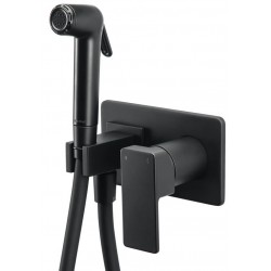 Bidet system Mixing Flush Mix material: Brass, color: Black surface: Matt Wall-mounted bidet hand shower systems