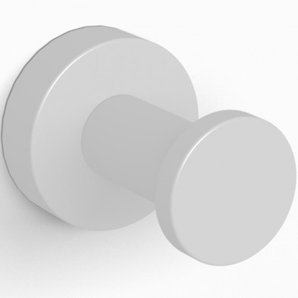 Hook Flat wall mounted material: Brass single, color: White surface: Matt Hooks Hook Flat wall mounted material: Brass single, color: White surface: Matt Hooks