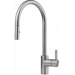 Kitchen tap Deck-mounted material: Inox with shower, color: Chrome surface: Brushed Deck-mounted