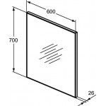 Mirror, shape: Rectangle 60x70 material: Crystal, color: No color