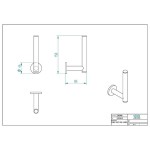 Paper holder vertical material: Brass, color: Chrome surface: Matt Toilet paper holders