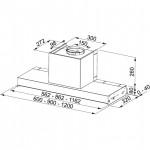 Απορροφητήρας εντοιχιζόμενος απλός 60cm 230 W, χρώμα: Χρωμέ Απορροφητήρες εντοιχιζόμενοι