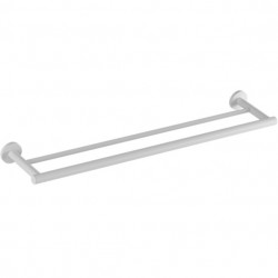 Towel 40cm Fixed double material: Brass, color: White surface: Matt