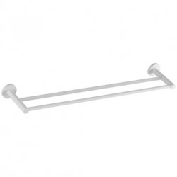 Πετσετοθήκη 60cm σταθερή από ορείχαλκο διπλή, χρώμα: Λευκό επιφάνεια: Ματ Πετσετοθήκες