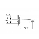 Spout (Nozzle) 17cm Wall-mounted material: Brass, color: Chrome surface: Glossy Bath spouts Spout (Nozzle) 17cm Wall-mounted material: Brass, color: Chrome surface: Glossy Bath spouts