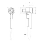 Shower head W/ hose and holder 1 jet Copper Brushed PVD, color: Bronze surface: Brushed Hand showers