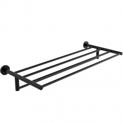 Ράφι για πετσέτες 60x25x9 από ορείχαλκο επίτοιχο, χρώμα: Μαύρο επιφάνεια: Ματ Ράφια-Πετσετοθήκες 