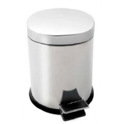 Waste bin material: Brass 8 lt Closed Floor standing, color: Chrome surface: Glossy