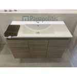Έπιπλο μπάνιου κομπλέ με νιπτήρα, 100x46x62 από ξύλο συνθετικό επίτοιχου τύπου Brown, χρώμα: Ξύλο Καρυδιά Έπιπλα μπάνιου κομπλέ