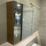 Έπιπλο μπάνιου κομπλέ με νιπτήρα, 100x46x62 από ξύλο συνθετικό επίτοιχου τύπου Brown, χρώμα: Ξύλο Καρυδιά Έπιπλα μπάνιου κομπλέ