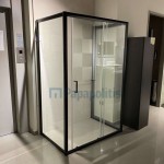 Shower enclosure Rectangle 120x80x185 6mm sliding surface: Matt, color: Black Shower enclosure Rectangle 120x80x185 6mm sliding surface: Matt, color: Black