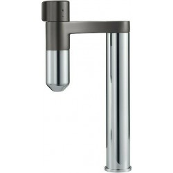 Kitchen tap Deck-mounted material: Brass with water filter, color: Chrome/Black surface: Glossy Deck-mounted