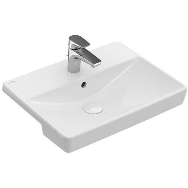 Washbasin Semi-recessed 55x44 material: Porcelain, color: White surface: Glossy Semi-recessed Washbasin Semi-recessed 55x44 material: Porcelain, color: White surface: Glossy Semi-recessed