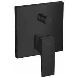 Shower tap Wall-mounted external part 2 way material: Brass mixer With plate without hand shower, hose and holder, color: Black surface: Matt Wall-mounted - external part