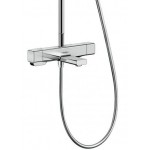 Bathtub tap with showerpipe and overhead shower Wall-mounted material: Brass thermostatic 280, color: Chrome surface: Glossy Wall-mounted exposed with showerpipe and overhead shower Bathtub tap with showerpipe and overhead shower Wall-mounted material: Brass thermostatic 280, color: Chrome surface: Glossy Wall-mounted exposed with showerpipe and overhead shower