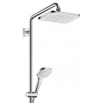 Bathtub tap with showerpipe and overhead shower Wall-mounted material: Brass thermostatic 280, color: Chrome surface: Glossy Wall-mounted exposed with showerpipe and overhead shower Bathtub tap with showerpipe and overhead shower Wall-mounted material: Brass thermostatic 280, color: Chrome surface: Glossy Wall-mounted exposed with showerpipe and overhead shower