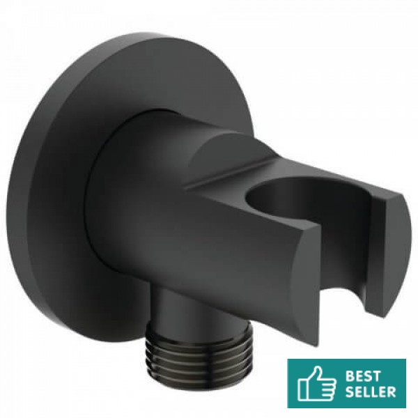 Shower holder Fixed With Outlet elbow material: Brass silk black, color: Black surface: Matt Shower holders