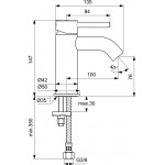 Wash basin tap Deck-mounted material: Brass mixer S size Without waste silk black, color: Black surface: Matt Wash basin tap Deck-mounted material: Brass mixer S size Without waste silk black, color: Black surface: Matt