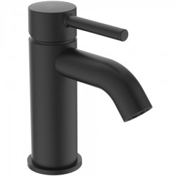 Wash basin tap Deck-mounted material: Brass mixer S size Without waste silk black, color: Black surface: Matt