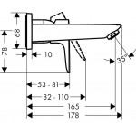 Spout (Nozzle) 16,5cm Wall-mounted material: Brass, color: Chrome surface: Glossy Bath spouts