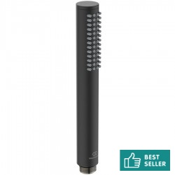 Shower head 1 jet silk black, color: Black surface: Matt