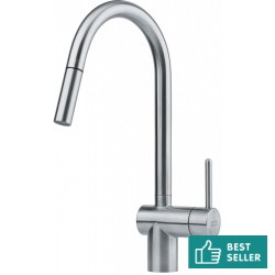 Kitchen tap Deck-mounted material: Inox with shower, color: Chrome surface: Brushed