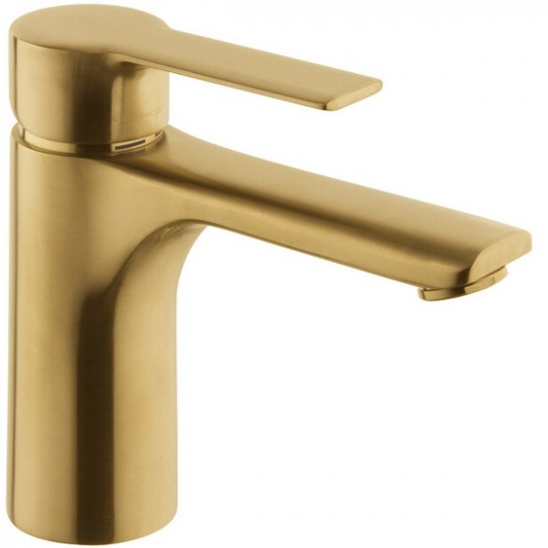 Wash basin tap Deck-mounted material: Brass mixer With push-open waste set Μ size, color: Gold surface: Brushed Deck-mounted Wash basin tap Deck-mounted material: Brass mixer With push-open waste set Μ size, color: Gold surface: Brushed Deck-mounted