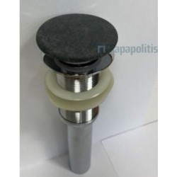 Waste Valve With overflow material: Concrete surface: Matt, color: Black Waste overflows