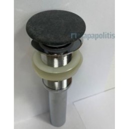 Waste Valve With overflow material: Concrete surface: Matt, color: Black