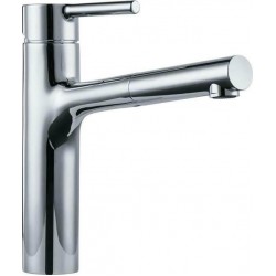 Kitchen tap Deck-mounted material: Brass with shower, color: Chrome surface: Glossy