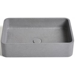 Νιπτήρας ελευθέρας τοποθέτησης 50x32,5x12 από τσιμεντοειδές χωρίς οπή  χωρίς υπερχείλιση D1, χρώμα: Γκρι επιφάνεια: Ματ Ελευθέρας τοποθέτησης