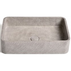 Washbasin Free standing 50x32,5x12 material: Concrete Without hole Without overflow, color: Grey surface: Matt