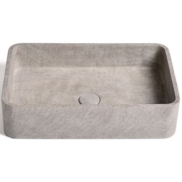 Washbasin Free standing 50x32,5x12 material: Concrete Without hole Without overflow, color: Grey surface: Matt
