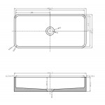 Νιπτήρας ελευθέρας τοποθέτησης 60x28x12 από τσιμεντοειδές χωρίς οπή  χωρίς υπερχείλιση E10 Terrazzo, χρώμα: Καφέ επιφάνεια: Ματ Ελευθέρας τοποθέτησης