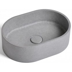 Washbasin Free standing 40x28x12 material: Concrete Without hole Without overflow B1, color: Grey surface: Matt Free standing
