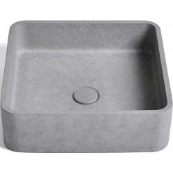 Νιπτήρας ελευθέρας τοποθέτησης 39x39x12 από τσιμεντοειδές χωρίς οπή  χωρίς υπερχείλιση B1, χρώμα: Γκρι επιφάνεια: Ματ Ελευθέρας τοποθέτησης
