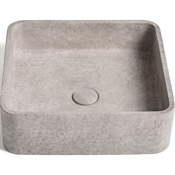 Washbasin Free standing 39x39x12 material: Concrete Without hole Without overflow D1, color: Grey surface: Matt Free standing Washbasin Free standing 39x39x12 material: Concrete Without hole Without overflow D1, color: Grey surface: Matt Free standing