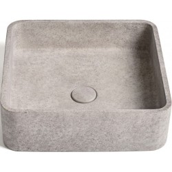 Washbasin Free standing 39x39x12 material: Concrete Without hole Without overflow D1, color: Grey surface: Matt