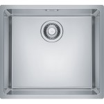 Νεροχύτης ανοξείδωτος 45x40 από inox επιφάνεια: Λεία ματ χωρίς πάγκο ένθετος με συνεπίπεδο προφίλ (Flushmount) / υποκαθήμενος, 1 γούρνα (49x44cm), χρώμα: Χρωμέ Ανοξείδωτοι