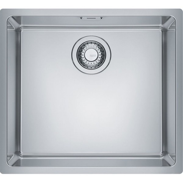 Νεροχύτης ανοξείδωτος 45x40 από inox επιφάνεια: Λεία ματ χωρίς πάγκο ένθετος με συνεπίπεδο προφίλ (Flushmount) / υποκαθήμενος, 1 γούρνα (49x44cm), χρώμα: Χρωμέ Ανοξείδωτοι
