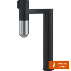 Kitchen tap Deck-mounted material: Brass with water filter industrial Black, color: Black surface: Matt