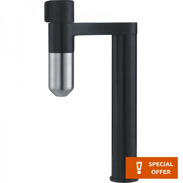 Μπαταρία κουζίνας επικαθήμενη από ορείχαλκο με φίλτρο νερού industrial Black, χρώμα: Μαύρο επιφάνεια: Ματ Επικαθήμενες