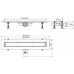 Αυλάκι ντουζιέρας (σχάρα) slim Y5,00 cm από inox 50cm, χρώμα: Μαύρο Αυλάκι ντουζιέρας (σχάρα) slim Y5,00 cm από inox 50cm, χρώμα: Μαύρο