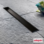 Αυλάκι ντουζιέρας (σχάρα) slim Y5,00 cm από inox 50cm, χρώμα: Μαύρο Αυλάκι ντουζιέρας (σχάρα) slim Y5,00 cm από inox 50cm, χρώμα: Μαύρο