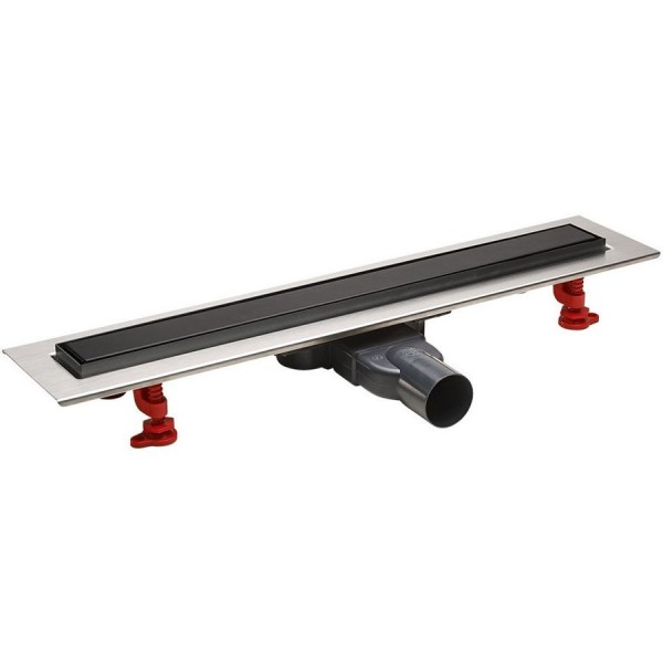 Αυλάκι ντουζιέρας (σχάρα) slim Y5,00 cm από inox 50cm, χρώμα: Μαύρο Αυλάκι ντουζιέρας (σχάρα) slim Y5,00 cm από inox 50cm, χρώμα: Μαύρο