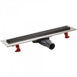 Αυλάκι ντουζιέρας (σχάρα) slim Y5,00 cm από inox 50cm, χρώμα: Μαύρο Αυλάκια ντουζιέρας