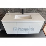 Έπιπλο μπάνιου κομπλέ με νιπτήρα, 120x47x62 από λάκα επίτοιχου τύπου, χρώμα: Λευκό Έπιπλα μπάνιου κομπλέ Έπιπλο μπάνιου κομπλέ με νιπτήρα, 120x47x62 από λάκα επίτοιχου τύπου, χρώμα: Λευκό Έπιπλα μπάνιου κομπλέ