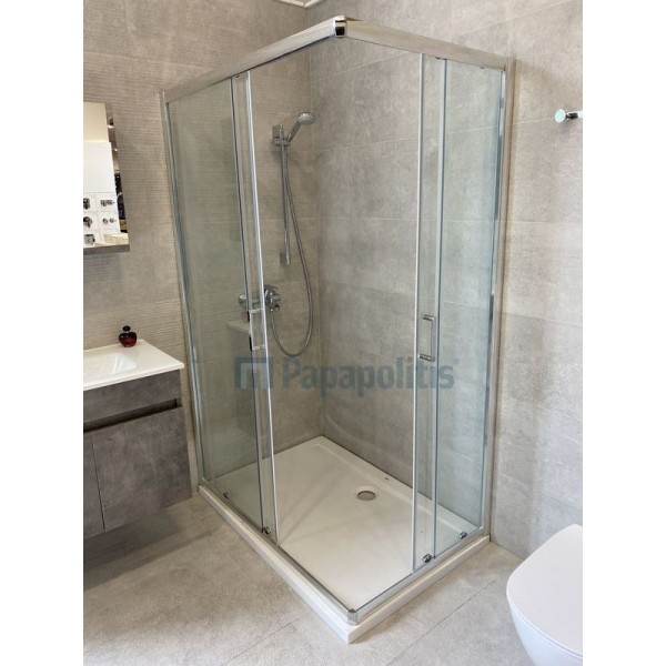 Shower enclosure Rectangle 120x80x185 6mm sliding surface: Glossy, color: Chrome Shower enclosure Rectangle 120x80x185 6mm sliding surface: Glossy, color: Chrome