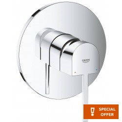 Shower tap Wall-mounted external part 1 way material: Brass mixer With plate without hand shower, hose and holder, color: Chrome surface: Glossy Wall-mounted - external part
