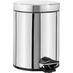 Waste bin material: Inox soft closing 7 lt Closed Floor standing, color: Chrome surface: Matt Dustbins